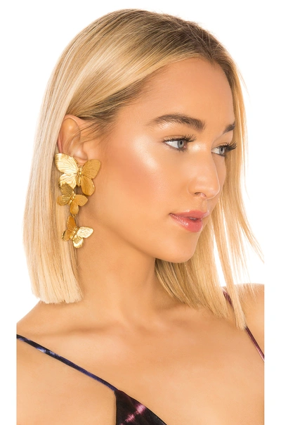 Shop Jennifer Behr Alessandra Earrings In Metallic Gold