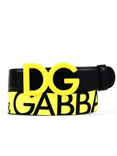 Shop Dolce & Gabbana Belt In Black And Yellow