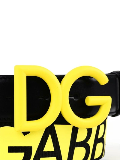 Shop Dolce & Gabbana Belt In Black And Yellow