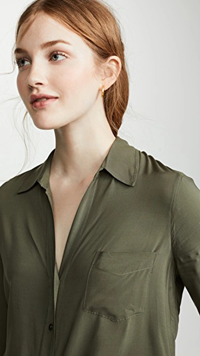 Shop L Agence Ryan 3/4 Sleeve Blouse In French Moss