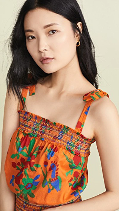 Shop Tory Burch Printed Smocked Dress In Toucan Floral