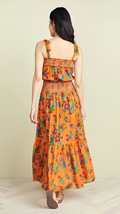 Shop Tory Burch Printed Smocked Dress In Toucan Floral