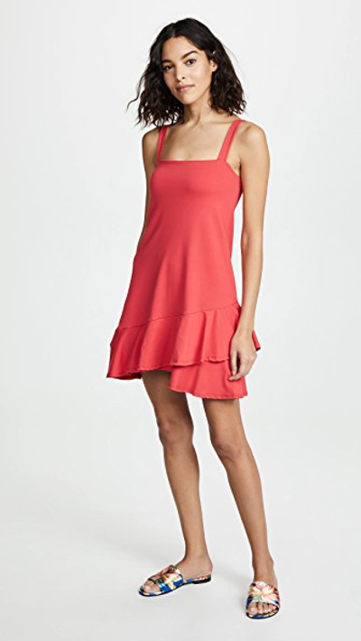 Shop Susana Monaco Crossover Ruffle Dress In Morello