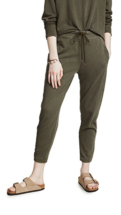 Shop James Perse Fleece Pull On Sweatpants In Army Green