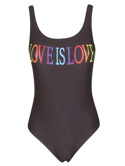 Shop Alberta Ferretti Love Is Love Swimsuit In Black