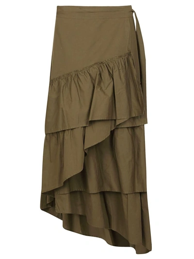 Shop 8pm Asymmetric Skirt In Military
