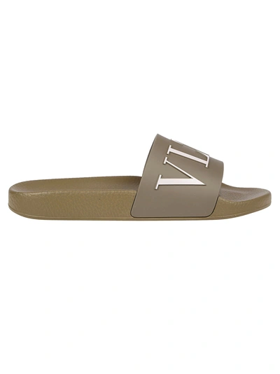 Shop Valentino Slide In Army Green/water Rose