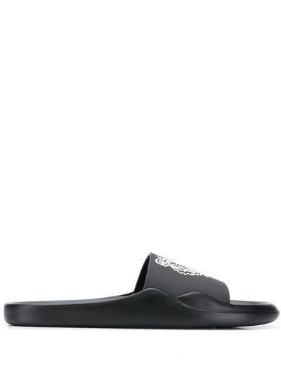 Shop Kenzo Tiger Logo Sliders - Black