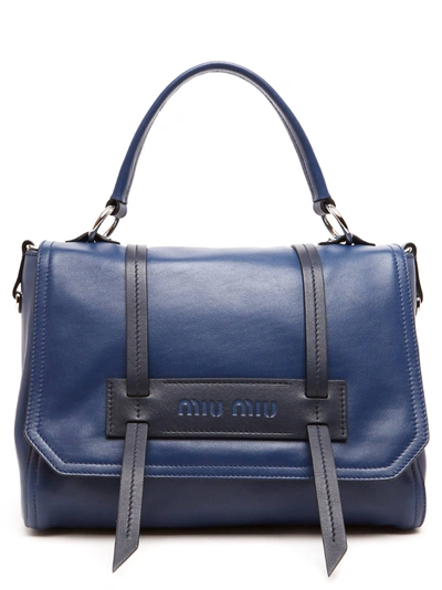 Shop Miu Miu Cartella Bag In Blue