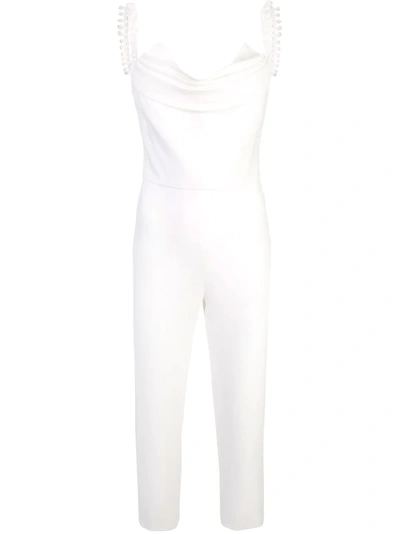 Shop Cushnie Draped Design Jumpsuit - White