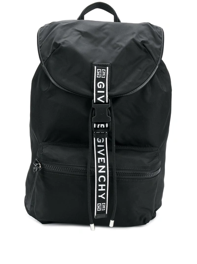 Shop Givenchy Logo Strap Backpack - Black