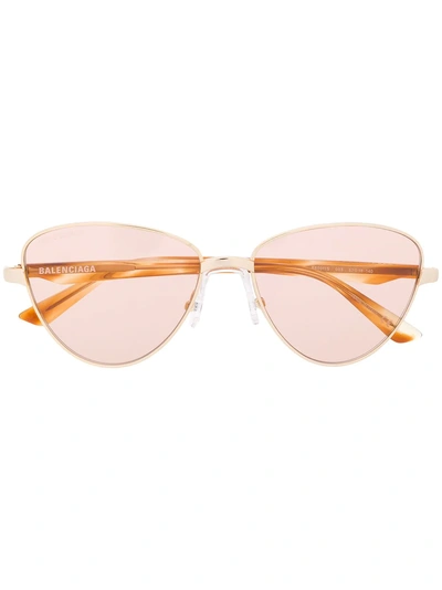 Shop Balenciaga Eyewear Aviator Sunglasses - Orange