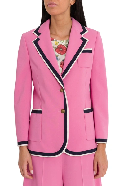 Shop Gucci Stretch Viscose Jacket In Rosa