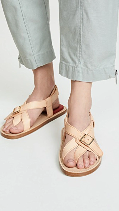 Shop Acne Studios Biana Sandals In Beige/red