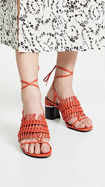 Shop 3.1 Phillip Lim / フィリップ リム Drum 70mm Crochet Sandals In Crimson