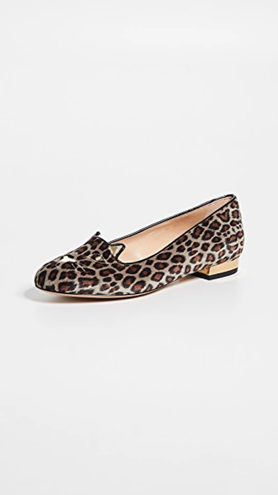 Shop Charlotte Olympia Kitty Flats In Leopard