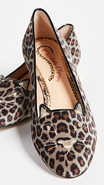 Shop Charlotte Olympia Kitty Flats In Leopard