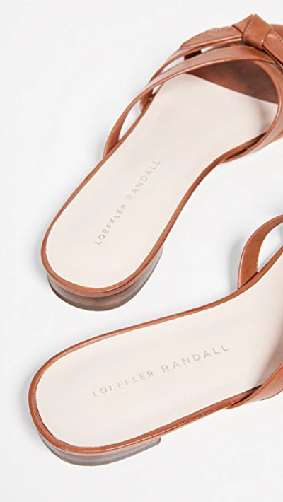 Shop Loeffler Randall Eveline Delicate Strap Flat Sandals In Cognac