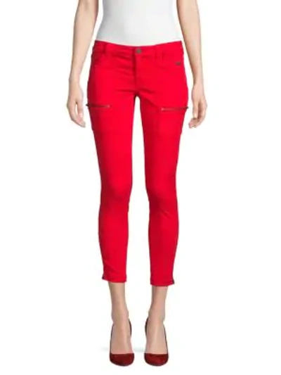 Shop Joie Park Skinny Twill Pants In Matador Red