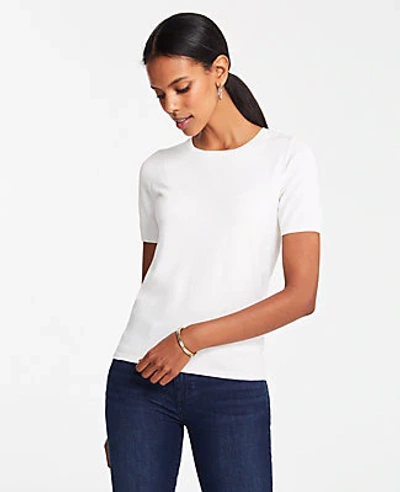 Shop Ann Taylor The Sweater Tee In Winter White