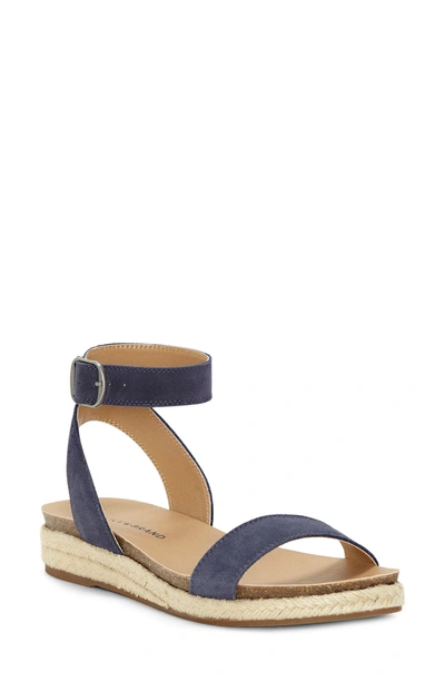 Shop Lucky Brand Garston Espadrille Sandal In Moroccan Blue Suede