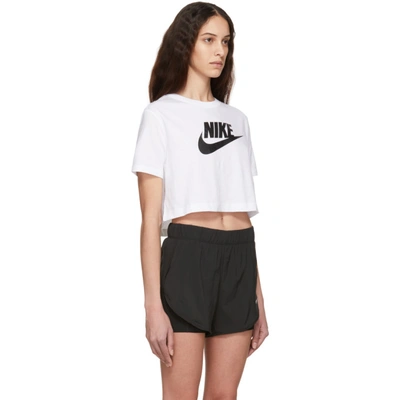 Shop Nike White Cropped Sportswear Essential T-shirt In 100 White