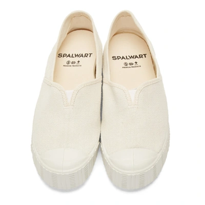 Shop Spalwart White Special V Slip-on Sneakers In 0020cream