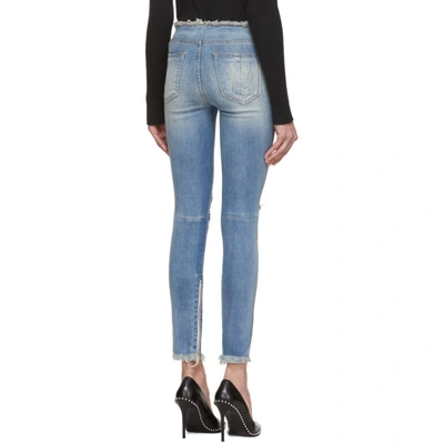 Shop Ben Taverniti Unravel Project Unravel Indigo Lace-up Skinny Jeans