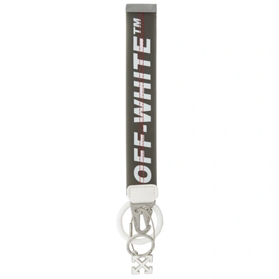 Shop Off-white White And Grey Rubber Keychain In Black