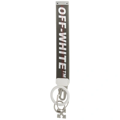 Shop Off-white White And Grey Rubber Keychain In Black