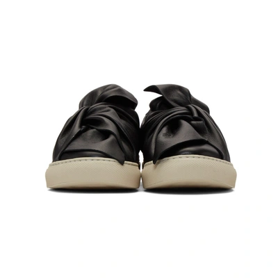 Shop Ports 1961 Black Leather Bow Sneakers In 999 Black