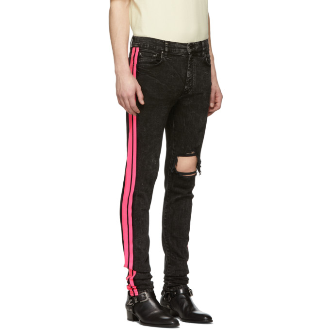 black and pink amiri jeans