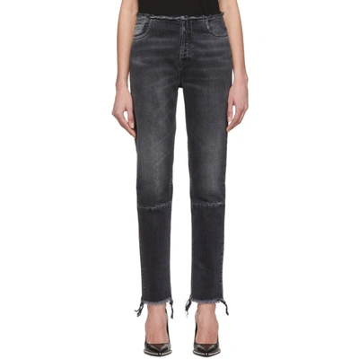 Shop Ben Taverniti Unravel Project Unravel Black High-waist Boy Skinny Jeans In Black Rinse