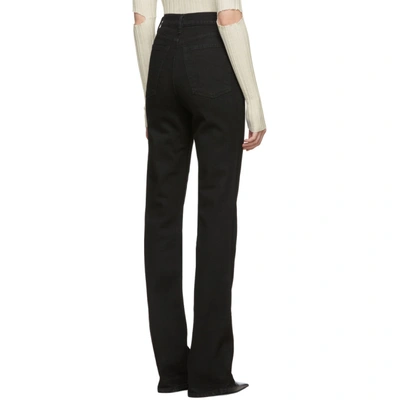 Shop Helmut Lang Black Femme Hi Bootcut Jeans In Powder Blac