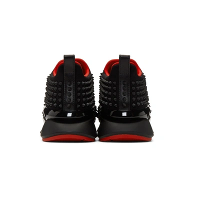 Shop Christian Louboutin Black Spike Sock Sneakers In B026 Black