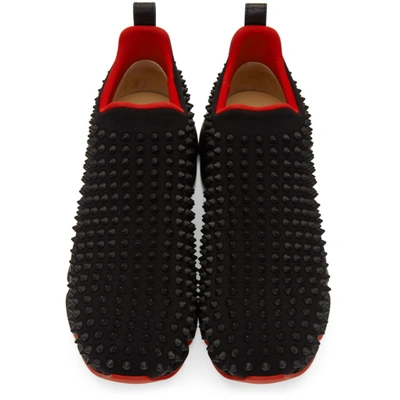 Shop Christian Louboutin Black Spike Sock Sneakers In B026 Black