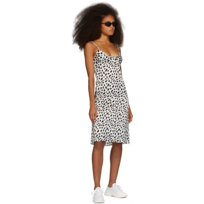 Shop Ashley Williams Ssense Exclusive White And Black Silk Slip Dress