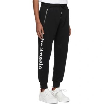 Shop Palm Angels Black Logo Over Jogging Lounge Pants In 1001blkwht