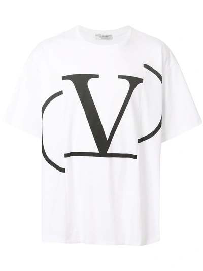 Shop Valentino T-shirt Mit Logo-print - Weiss In White