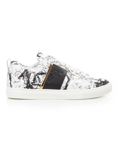 Shop Versace Collection Marble Print Sneakers In Multi