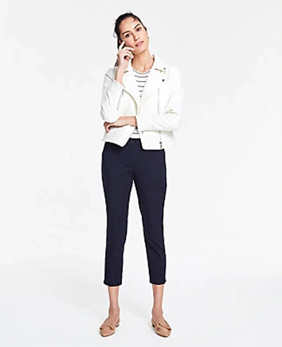 Shop Ann Taylor The Cotton Crop Pant Size 10 Atlantic Navy Women's