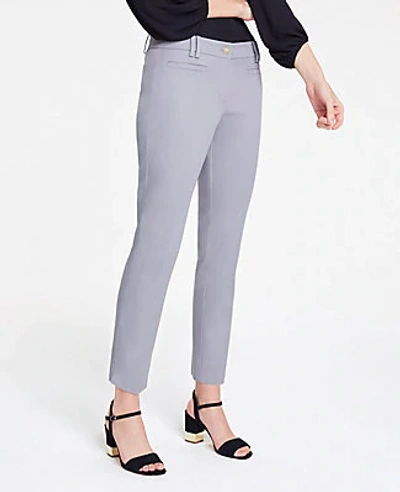 Shop Ann Taylor The Curvy Cotton Crop Pant In Dove Grey
