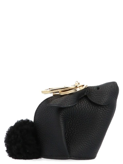 Shop Loewe Bunny Keychain In Black