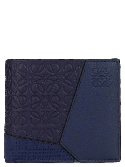 Shop Loewe Puzzle Fold Wallet In Blue