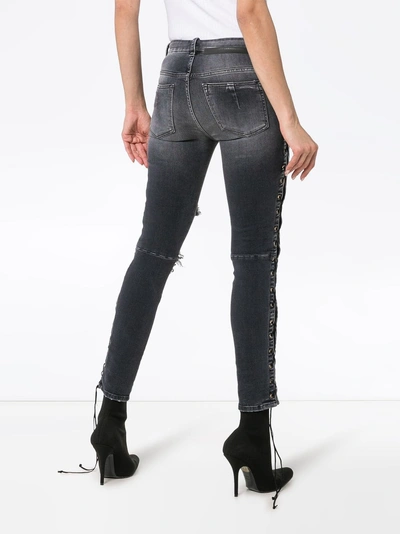 Shop Ben Taverniti Unravel Project Unravel Project Skinny Stonewash Ripped Skinny Jeans In Grey