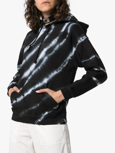 Shop Ashley Williams Tie-dye Graphic-print Cotton Hoodie In Black