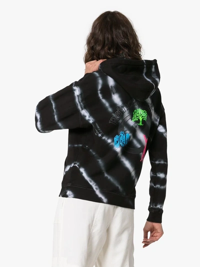 Shop Ashley Williams Tie-dye Graphic-print Cotton Hoodie In Black