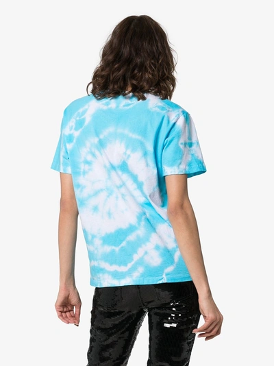 Shop Ashley Williams Tie-dye Graphic-print Cotton T-shirt In 102 - Blue