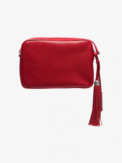 Shop Saint Laurent Red Lou Crossbody Leather Bag In 6805 Red