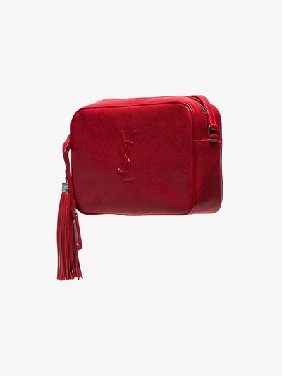 Shop Saint Laurent Red Lou Crossbody Leather Bag In 6805 Red